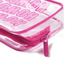 透明なPVC化粧ポーチ  防水クラッチバッグ  女性用トイレバッグ  ショッキングピンク  こんにちは  20x15x5.5cm&nbsp;ABAG-D008-02F