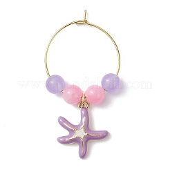 Turtle/Starfish Alloy Enamel Wine Glass Charms&nbsp;AJEW-JO00199