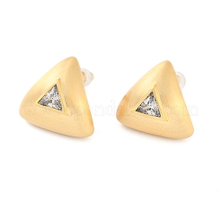 Triangle Brass Drawbench Stud Earring&nbsp;LS-EJEW-L288-007G