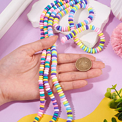4連売り 2スタイル 手作りポリマークレイビーズ連売り  フラットラウンド  カラフル  6~9x3~3.5mm  穴：1.5~1.6mm  約112~116個/連  15.55インチ〜16.14インチ（39.5~41cm）  2連売り/スタイル&nbsp;CLAY-TA0002-08