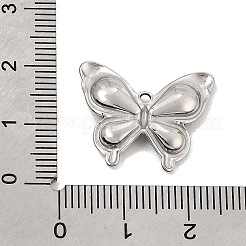 304ステンレスペンダント  蝶のチャーム  ステンレス鋼色  18x22x4mm  穴：1.5mm&nbsp;SA-CBA0563-17P