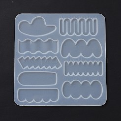 ヘアクリップ用のDIY不規則な形のカボションシリコーン金型  レジン型  UVレジン用  エポキシ樹脂工芸品作り  ホワイト  137x135x3mm  内径：13~29x51~62mm&nbsp;LS-DIY-L069-01C