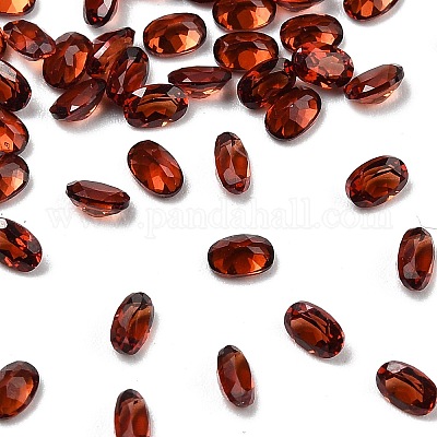 ファセットナチュラルガーネットカボション  後ろ向き  楕円形  3x2x1.5mm&nbsp;G-I295-05C-16A-01-1