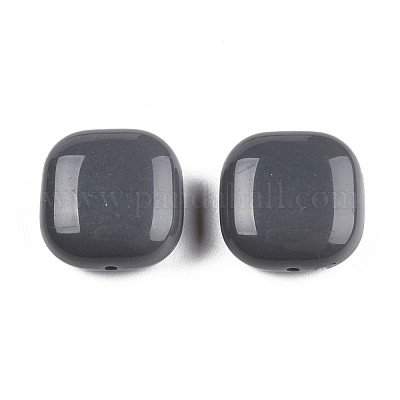 不透明なアクリルビーズ  正方形  グレー  15x15x7.5mm  穴：1.2mm  約375個/500g&nbsp;MACR-S373-147-A03-1