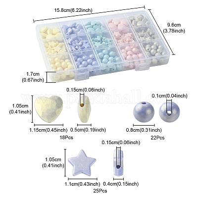 325Pcs Spray Painted Acrylic Beads&nbsp;MACR-YW0002-55-1