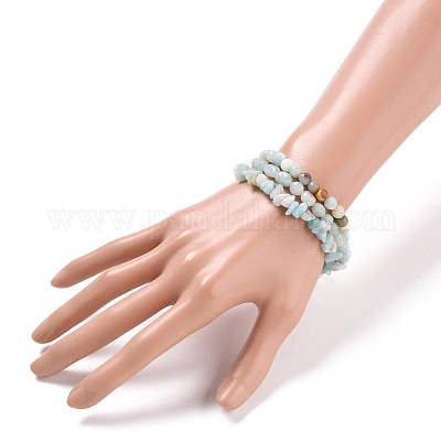 Natural Flower Amazonite Stretch Bracelets&nbsp;BJEW-JB05645-1