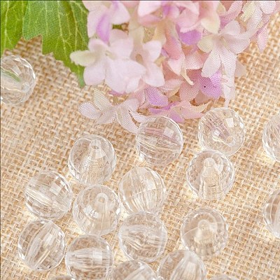 透明なアクリルビーズ  ラウンド  透明  16mm  約220個/500g&nbsp;TACR-NH0001-F-20-1