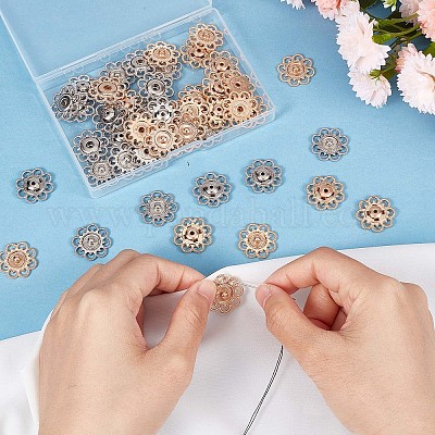 24セット2色の合金スナップボタン ミシンアクセサリー 花 ミックス