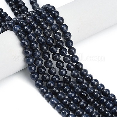 天然サファイアビーズ連売り ラウンド 5~6mm 穴：0.8mm 約78~83個/連