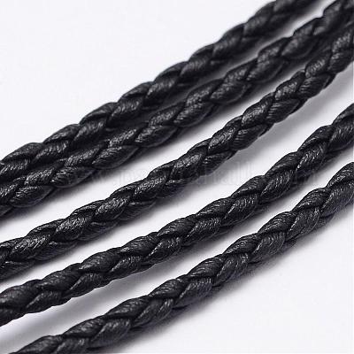 Braided PU Imitation Leather Cord&nbsp;LC-N009-01-3mm-1