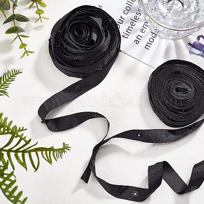 チロリアンテープ  プラスチックボタン付き  ブラック  3/4インチ（18mm）  約10.00ヤード（9.14m）/セット&nbsp;OCOR-NB0002-53A-1
