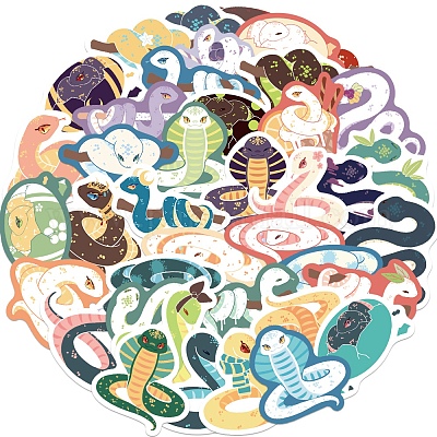 40Pcs Snake PVC Waterproof Sticker Labels&nbsp;STIC-PW0024-03-1