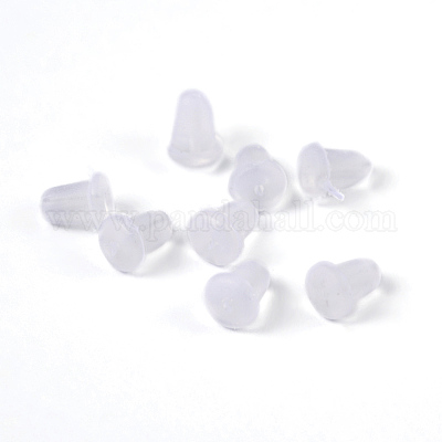 プラスチック製ピアスキャッチ  ピアスバックキャッチ  透明  6x5x4mm  穴：0.5mm  約9000個/袋&nbsp;FIND-E003-04-1