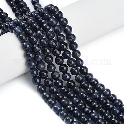 天然サファイアビーズ連売り ラウンド 5~6mm 穴：0.8mm 約78~83個/連