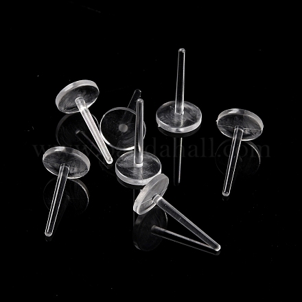 Plastic Flat Round Stud Earring Findings&nbsp;KY-P007-N01-1