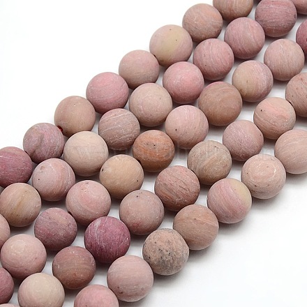 天然のつや消しロードナイトラウンドビーズ連売り  12mm  穴：1mm  約30~32個/連  14.9~15.6インチ&nbsp;G-M064-12mm-04-1