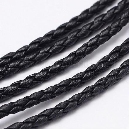 Braided PU Imitation Leather Cord&nbsp;LC-N009-01-3mm-1