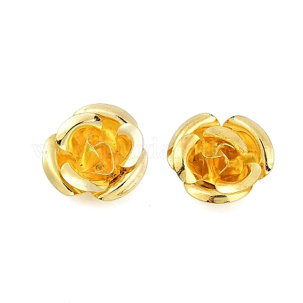 鉄のビーズ  ラックめっき  花  ゴールドカラー  15.5x16.5x8.5mm  穴：0.5mm&nbsp;FIND-A049-01B-G-1