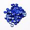 Plastic Paillette Beads, Semi-cupped Sequins Beads, Center Hole, Blue, 12x0.5mm, Hole: 1mm, about 35000pcs/pound