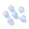 Two Tone Transparent Acrylic Beads, Hand Painted Beads, Round, with Glitter Powder & Enamel, Light Sky Blue, 15x14mm, Hole: 3mm
