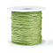 100M Segment Dyed Round Polyester Braided Cords, with PET Plastic Metallic Thread, for Jewelry Making, Light Green, 1mm, about 109.36 Yards(100m)/Roll
