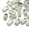 Sew on Rhinestone, Multi-strand Links, Cadmium Free & Lead Free, Glass Rhinestone, with Brass Prong Settings, Garments Accessories, Faceted, Rectangle, Platinum, Crystal, 10.5x5.5x4mm, Hole: 1mm