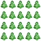 40Pcs Dyed & Heated Glass Beads, with Gold Foil, Bubble Effect, Christmas Tree, Green, 16x15x5.5mm, Hole: 0.8mm
