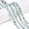 Dyed Natural White Jade Beads Strands, Two Tone, Round, Azure, 6x6mm, Hole: 0.9mm, about 61~65pcs/strand, 14.65~15.2''(37.2~38cm)