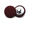 1-Hole Cloth Metal Buttons, Flat Round, Brown, 20mm