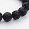 Natural Lava Rock Beads Strands, Black, Round, 12mm, Hole: 1mm, about 31pcs/strand, 15.3 inch
