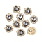 Alloy Crystal Rhinestone Charms, with Acrylic, Heart, Light Gold, Tanzanite, 18x16x5mm, Hole: 1.4mm