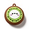 Fruit Theme PVC Pendants, Kiwi Fruit, Saddle Brown, 44x39.5x19.5mm, Hole: 3mm