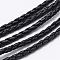 Braided PU Imitation Leather Cord, Black, 3mm, about 100yard/bundle(300 feet/bundle)