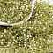 Glass Seed Beads, Silver Lined, Square, Yellow Green, 3~3.5x2.5~3x2.5~3mm, Hole: 1mm, about 10714pcs/pound