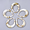 Acrylic Pendants, Imitation Gemstone Style, Teardrop, Linen, 53x43.5x8mm, Hole: 26x36mm, about 73pcs/500g