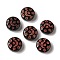 Transparent Lampwork Beads, Flat Round with Moon & Stars, Black, 13x5mm, Hole: 1mm, about 70~82pcs/100g