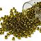 TOHO 6/0 Round Beads, Japanese Seed Beads, (747) Copper Lined Lime Green, 4mm, Hole: 1.5mm, about 840pcs/50g