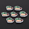 Handmade Polymer Clay Cabochons, Imitation Food, Sushi, Medium Sea Green, 5.5~8x9.5~13x2mm, about 6600pcs/1000g