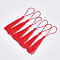Polyester Tassel Big Pendant Decorations, Red, 80~90x6~7mm