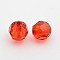 Transparent Acrylic Beads, Faceted Round, Red, about 12mm in diameter, hole: 2mm, about 568pcs/500g