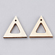 ウッドペンダント  三角形  小麦  30x29.5x4mm  穴：2mm&nbsp;WOOD-T008-22-2
