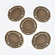 Tibetan Style Cabochon Connector Setting&nbsp;TIBEP-EA094YKG-AB-LF-4