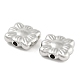 CCBプラスチックビーズ  正方形  プラチナ  9.5x10.5x3.5mm  穴：1.6mm  1923個/ 500g&nbsp;CCB-S164-53P-2