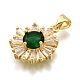 Brass Micro Pave Cubic Zirconia Pendants&nbsp;KK-K401-34G-03-2