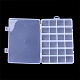 プラスチックビーズ収納ケース  24のコンパートメント  長方形  透明  19x13x2.2cm  穴：6x16.5mm  コンパートメント：30x30mm&nbsp;CON-Q031-02-3
