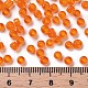 ガラスシードビーズ  トランスペアレント  ラウンド  オレンジ  6/0  4mm  穴：1.5mm  約4500ビーズ/ポンド&nbsp;SEED-A004-4mm-9-3