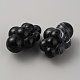 不透明なアクリルビーズ  雲  ブラック  33x23x17.5mm  穴：1.8mm&nbsp;SACR-TAC0005-04B-2