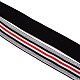 ポリエステル弾性リボン  ストライプ模様付き  フラット  銀  40x1.5mm&nbsp;EC-WH0013-17-1