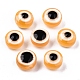 樹脂ビーズ  フラットラウンド  ナザールボンジュウ  オレンジ  7.5~8x5~6mm  穴：1.8~2mm&nbsp;RESI-S339-6x8-23-2