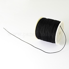 Braided Nylon Thread, Chinese Knotting Cord for Beading Jewelry Making Macrame Craft, Black, 0.5mm, about 150yards/roll
